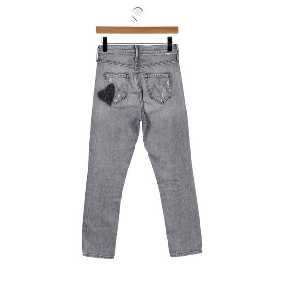 Mother The Button Fly Dazzler Ankle Shadows in The Grass Jeans in Grey Size 25 - Picture 2 of 2